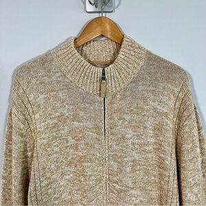 St. John's Bay Men’s Beige/Cream Cardigan Full Zipper Sweater Size XL